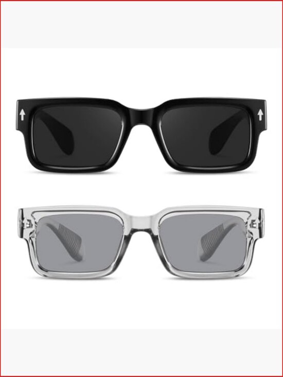 Square Frame Sunglasses Trendy Chunky Rectangle UV400 Protection main image 7